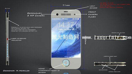 丑爆了 iPhone8概念機(jī)帶激光鍵盤投影